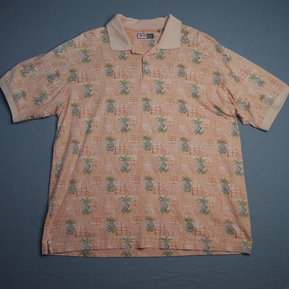 Vintage The Skins Game Pineapple Tropical Hawaiian Golf Polo Shirt Men’s XL RARE